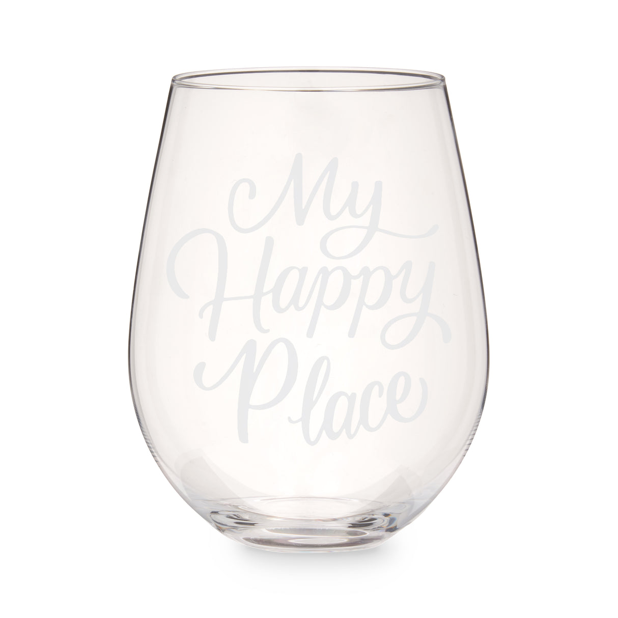 My Happy Place Stemless Wine Glass