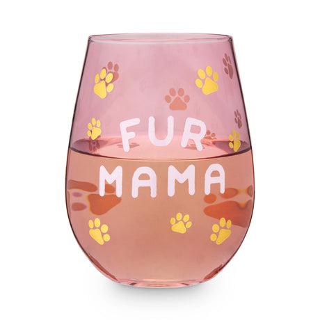 Fur Mama Stemless Wine Glass