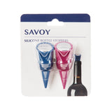 Savoy Silicone Bottle Stoppers in Assorted Colors, Set of 2