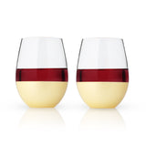 Belmont Dipped Wine Tumblers in Gold, Set of 2