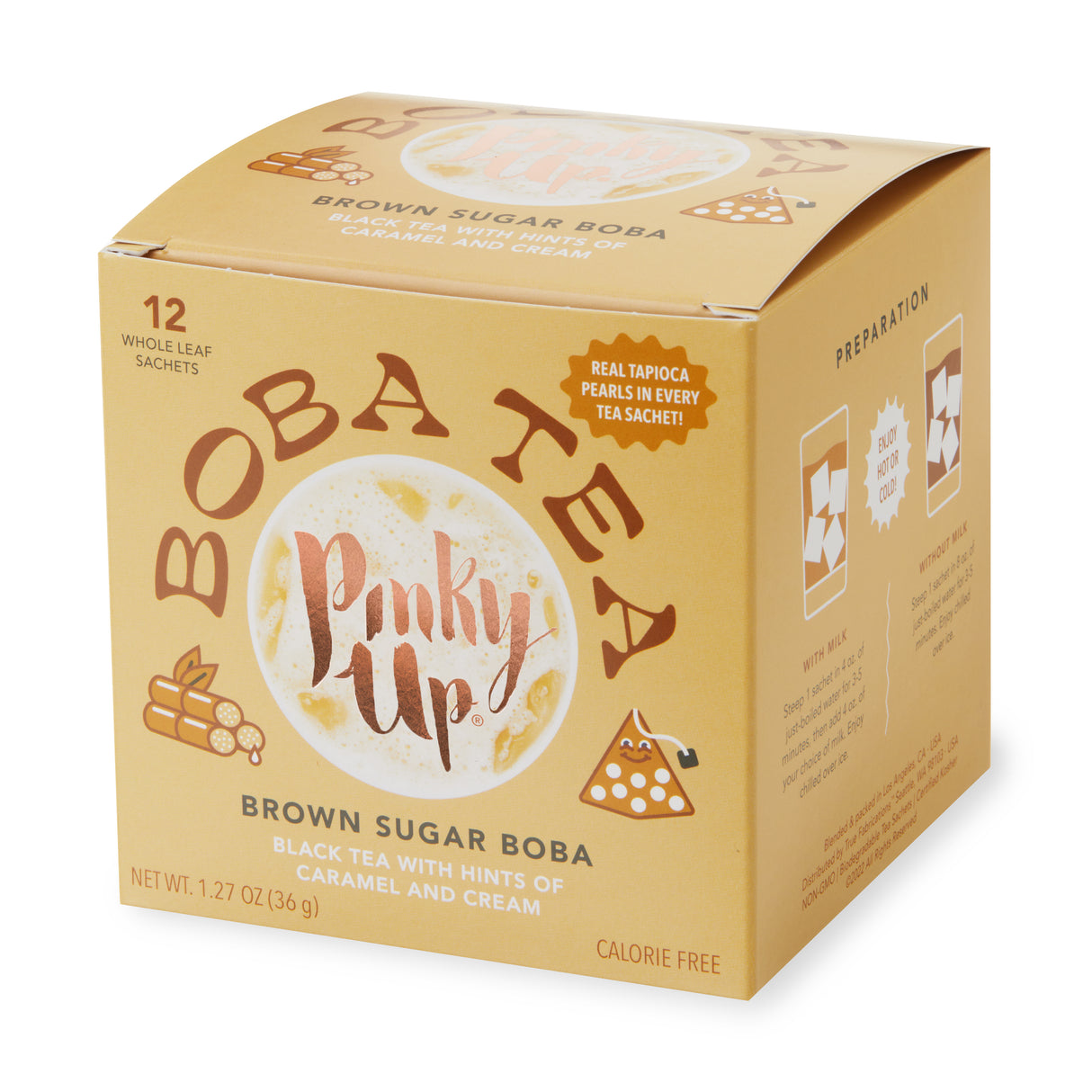 Brown Sugar Boba Tea, 12 Sachets