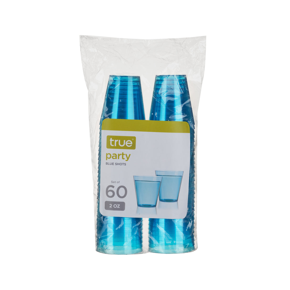 Party 2 oz Plastic Shot Glasses in Blue, Set of 60