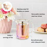 Chas Iridescent Mini Glass Teapot & Infuser