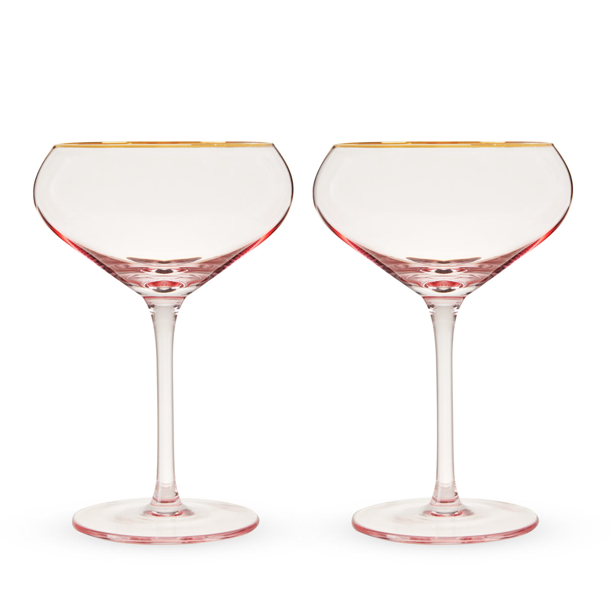 Rose Crystal Coupe Glasses, Set of 2