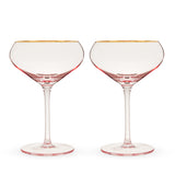 Rose Crystal Coupe Glasses, Set of 2