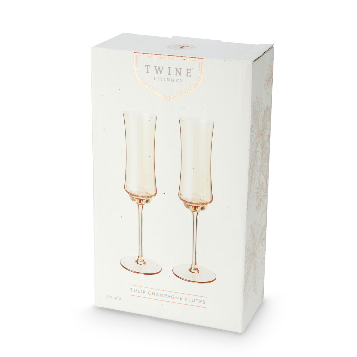 Tulip Champagne Flutes in Amber, Set of 2