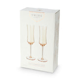 Tulip Champagne Flutes in Amber, Set of 2