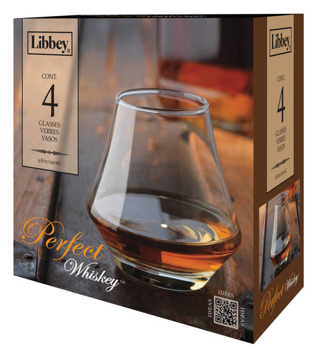 Libbey Perfect 9.8 oz Whiskey Glasses, Set of 4