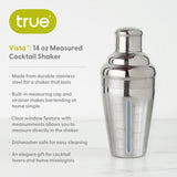 Vista Measured Cocktail Shaker in Stainless Steel