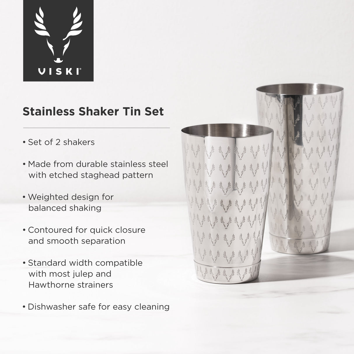 Harrison 2-Piece Shake Tins in Stainless Steel