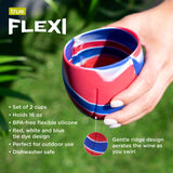 Flexi Aerating Silicone Wine Cups in Tie Dye, Set of 2