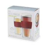 Beer FREEZE Cooling Cup in Wood, Set of 2