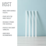 Wine FREEZE Short Straws, Set of 4