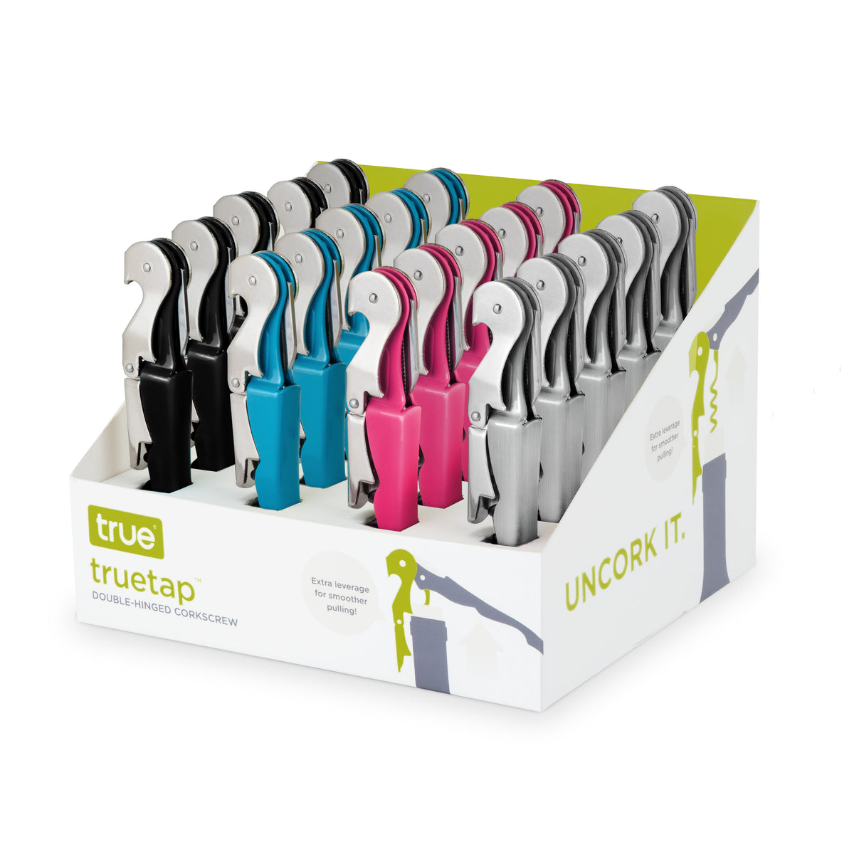 Truetap Waiter's Corkscrew in Assorted Colors, CDU 20ct