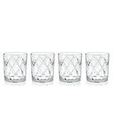 Scotch 11 oz  Diamond Cut Tumbler Glasses, Set of 4