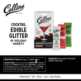 Cocktail Edible Glitter in Holiday Variety, 0.2 oz