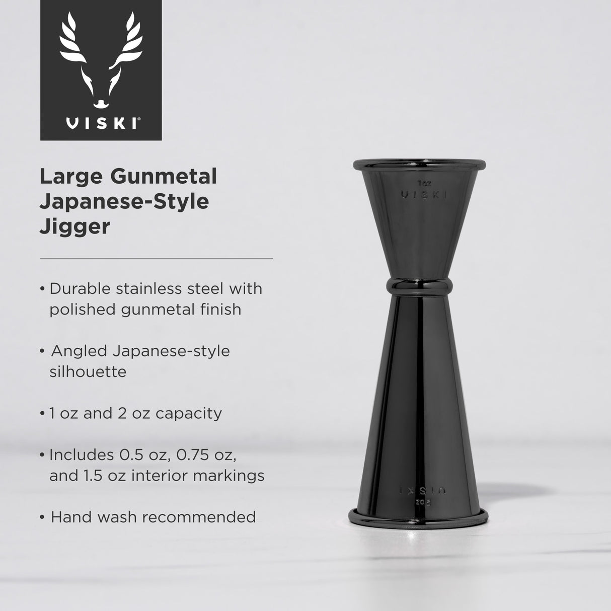 Warren Large Japanese Style Jigger in Gunmetal