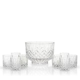 Admiral Crystal 9-Piece Punch Bowl & Tumbler Set