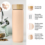 Tatyana Ceramic Travel Infuser Mug in Coral