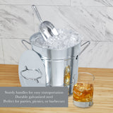 Galvanized Metal Ice Bucket with Scoop