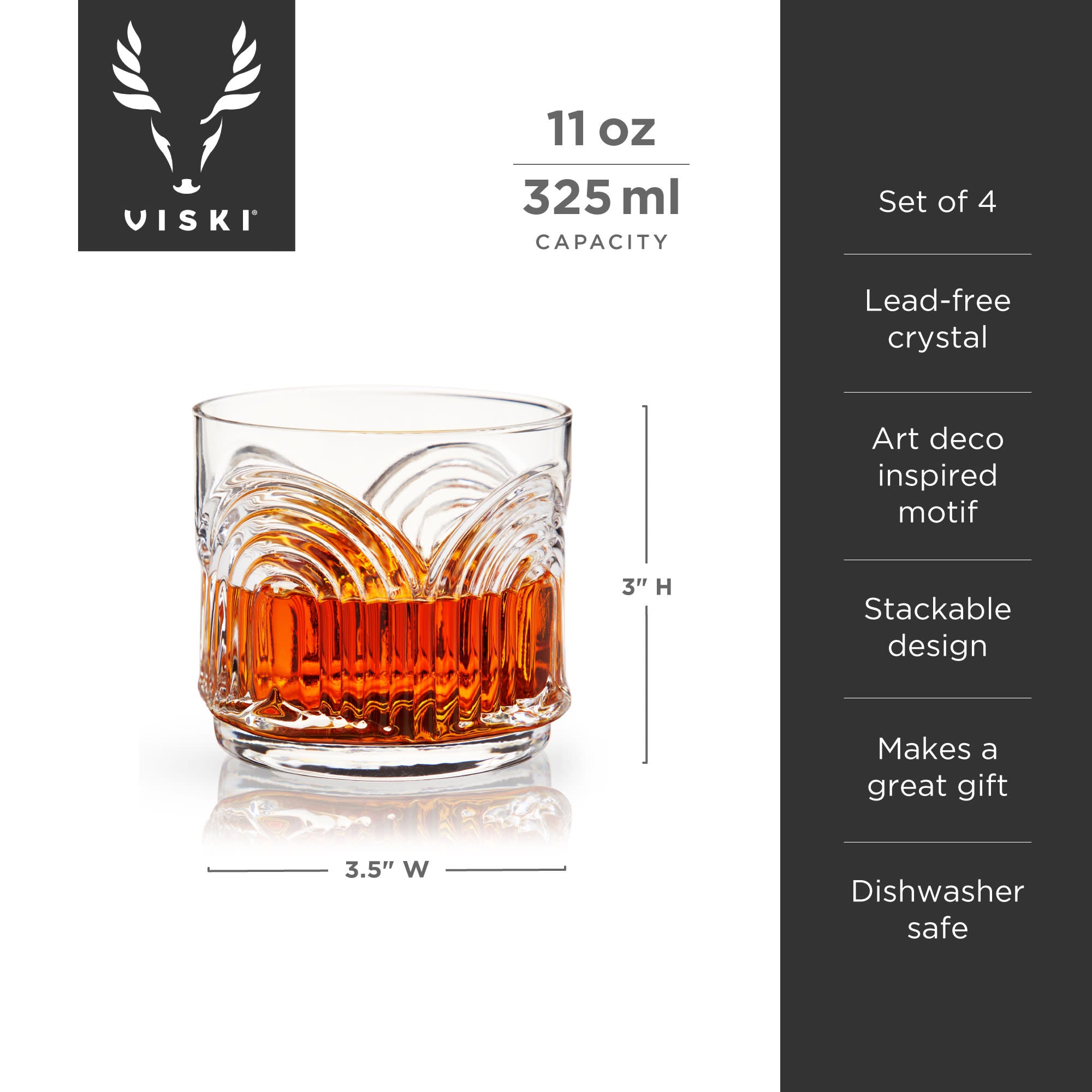 Viski Deco Beau Tumblers - Thumbnail 5