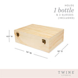 Celebrate Wood Champagne Box & Flutes Set