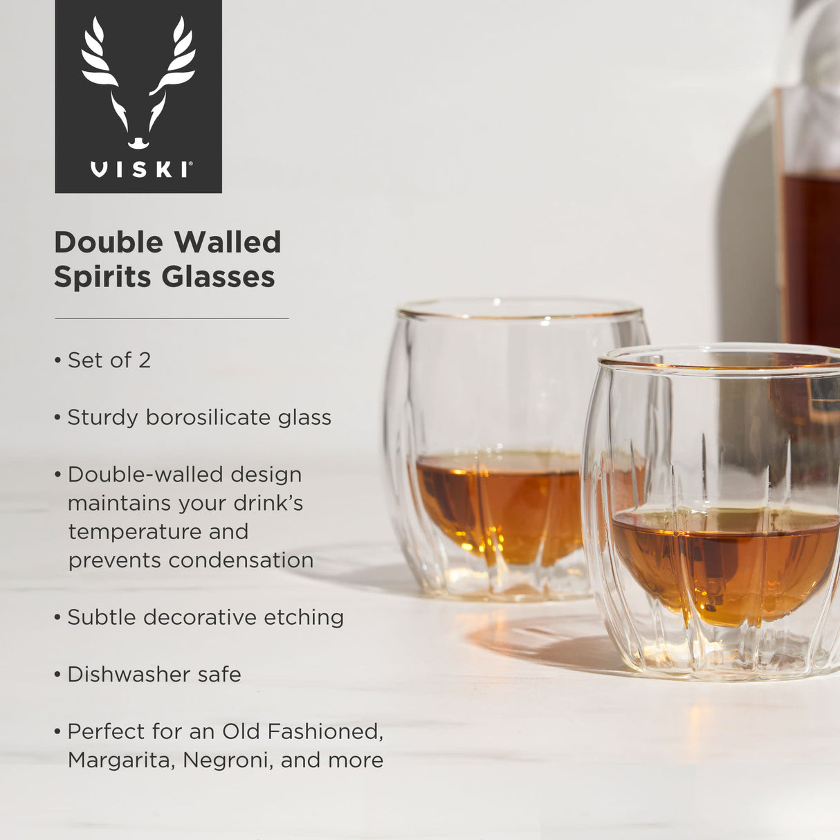 Double Walled Spirits Glasses, Set of 2