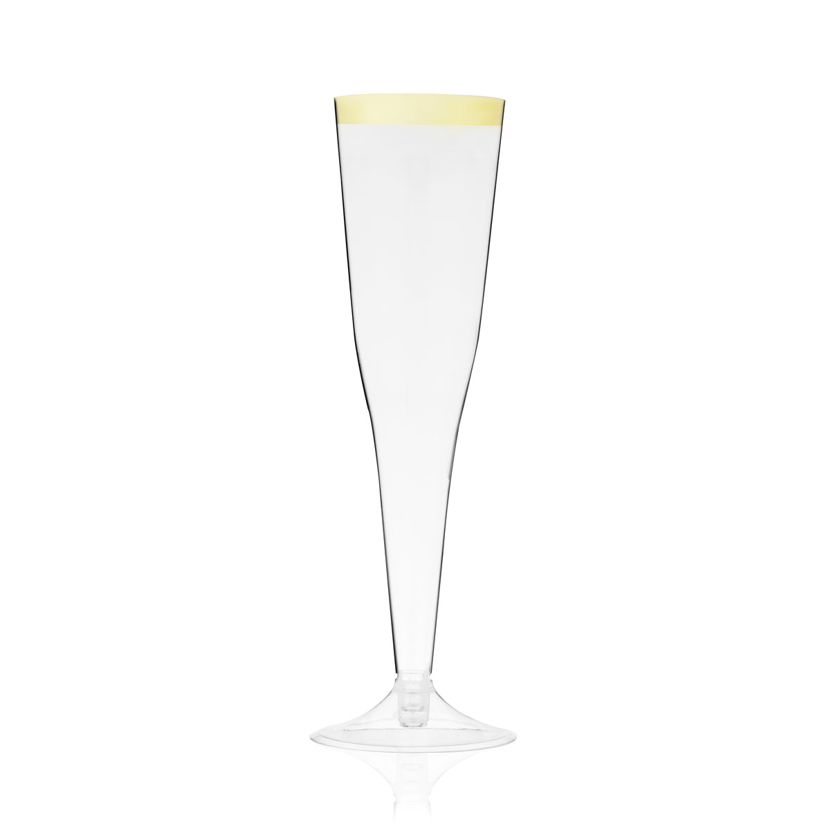 Party Plastic Gold-Rimmed Champagne Flutes, Set of 12