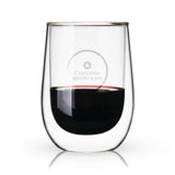 Double Walled 10 oz Stemless Wine Glasses, Set of 2