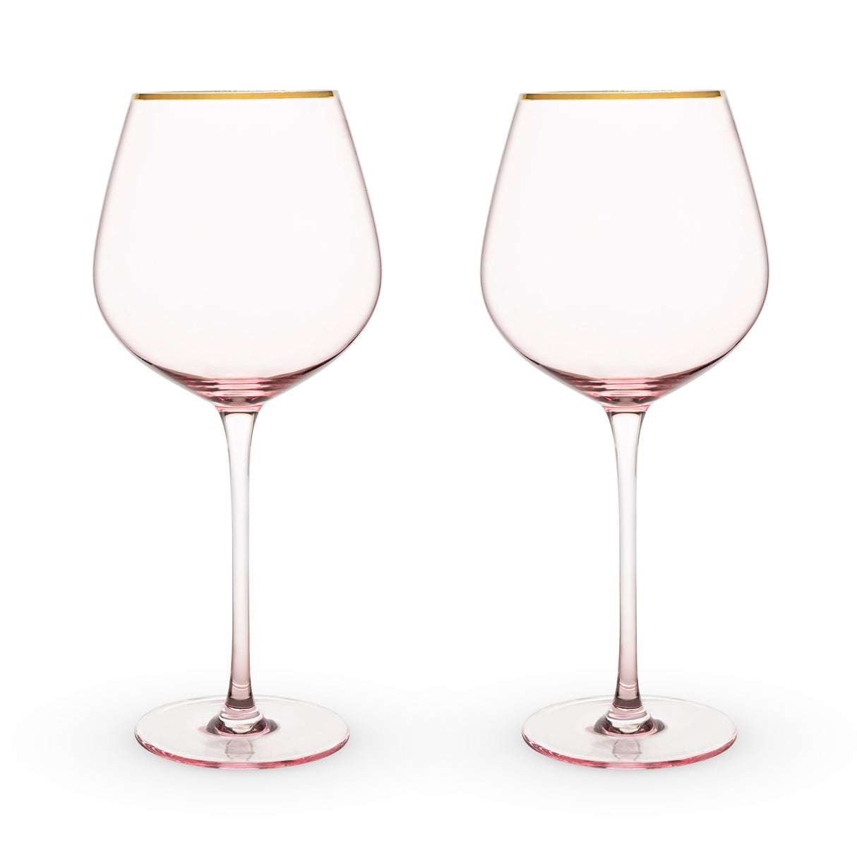 Rose Crystal Red Wine Glasses, Set of 2