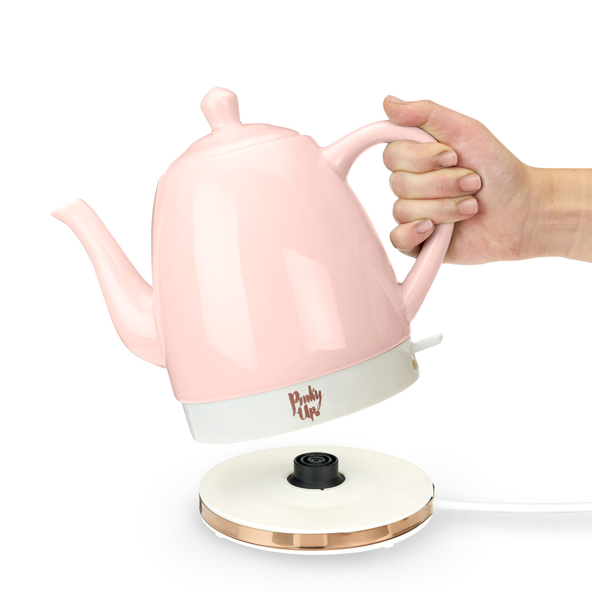 Noelle Ceramic Electric Tea Kettle in Pink