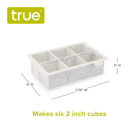 Marbled 2" Silicone Ice Cube Tray in Marble
