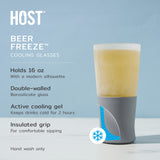 Glass FREEZE Beer Cooling Cup in Gray, Set of 2