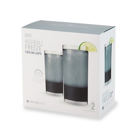 Highball FREEZE Cooling Cup in Tinted Gray, Set of 2