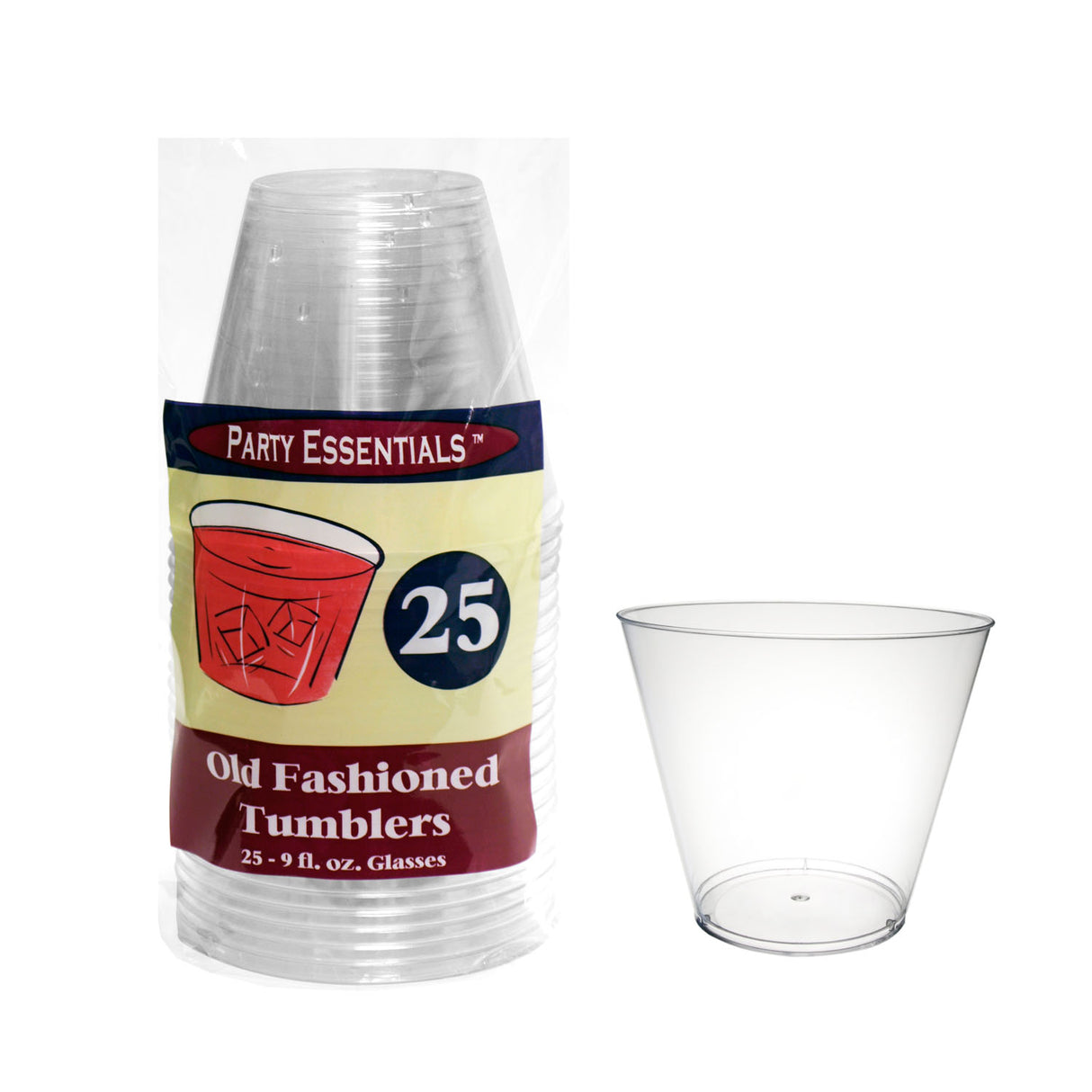 Party Essentials  9 oz Old Fashioned Tumblers, Set of 25