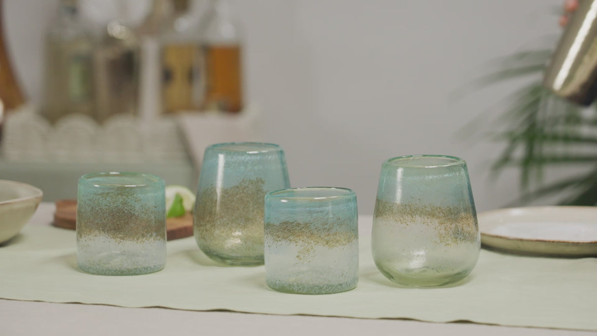 Segunda Vida Playa Bonit Recycled Stemless Wine Glasses, Set of 2