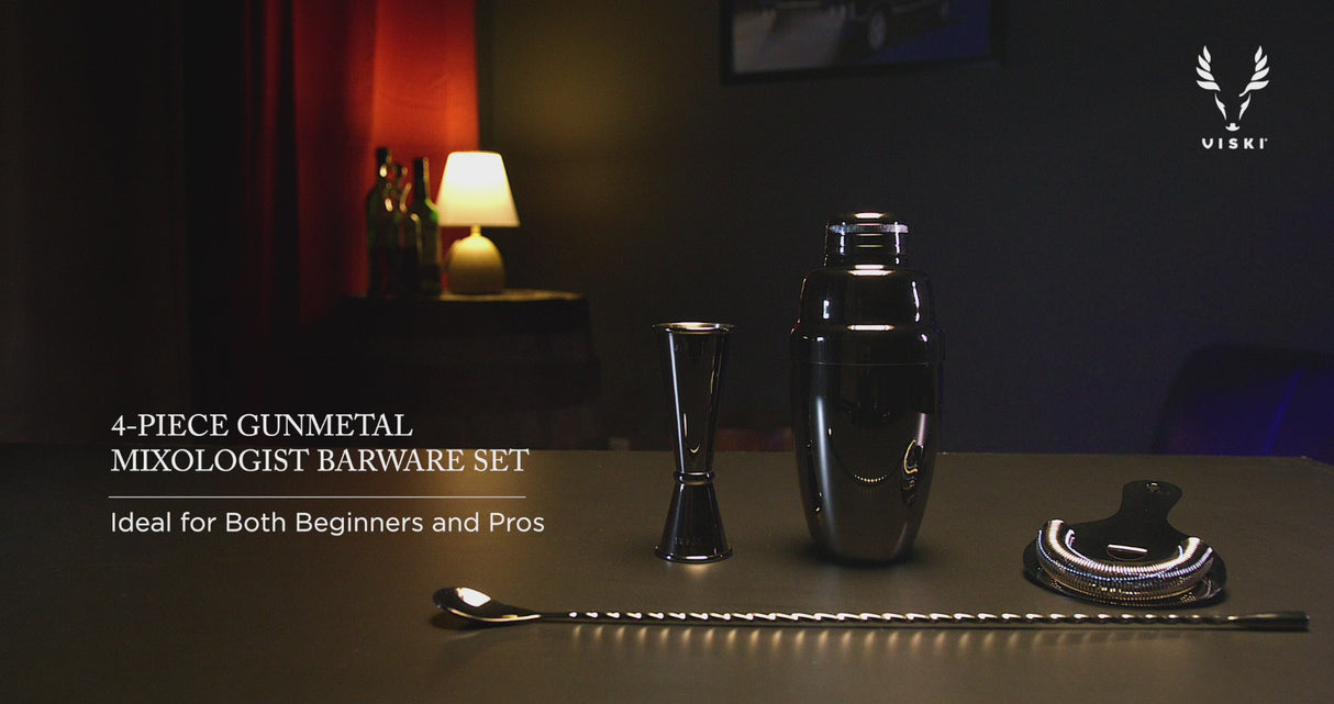 Warren 4-Piece Barware Set in Gunmetal