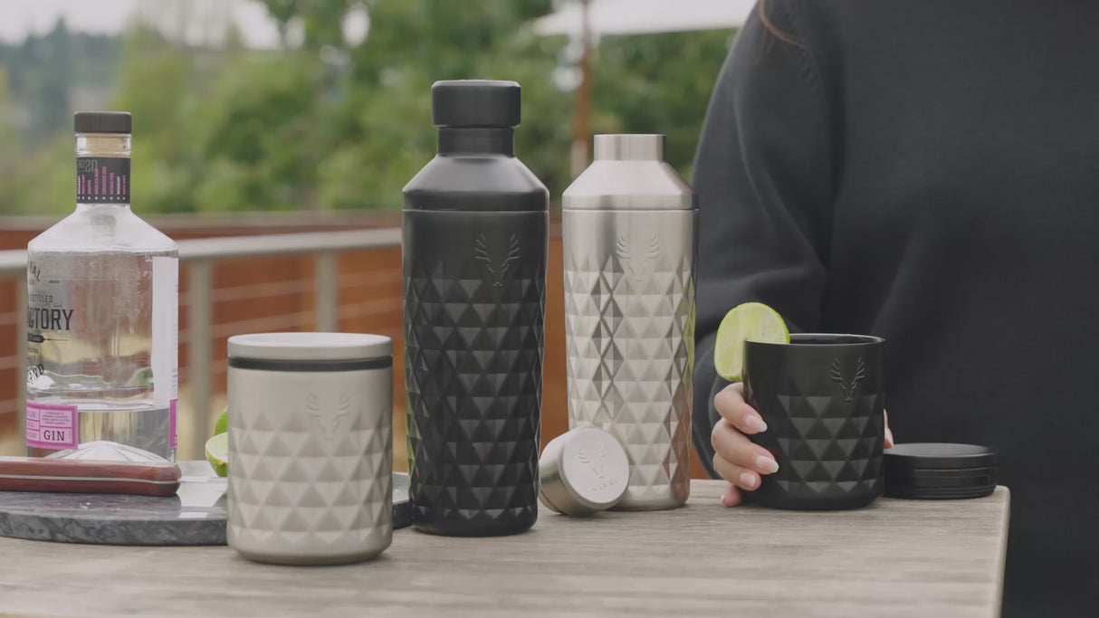 Paragon Stainless Steel Cocktail Shaker in Obsidian