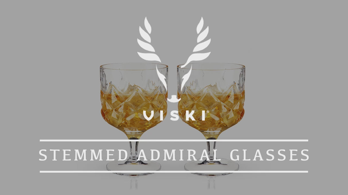 Admiral Crystal Stemmed Cocktail Glasses, Set of 2