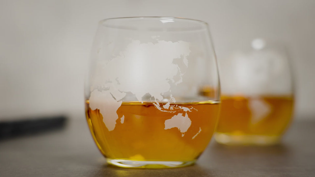 Globe Whiskey Tumblers, Set of 2
