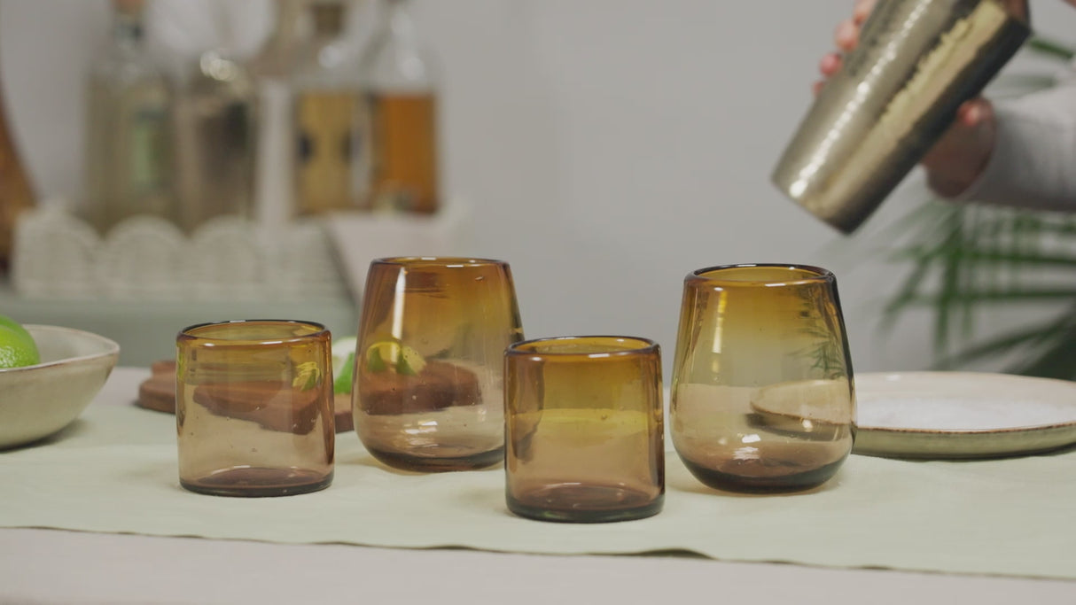 Segunda Vida El Ocaso Recycled Stemless Wine Glasses, Set of 2