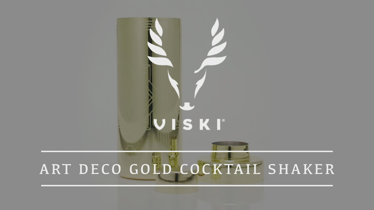 Art Deco Cocktail Shaker in Gold