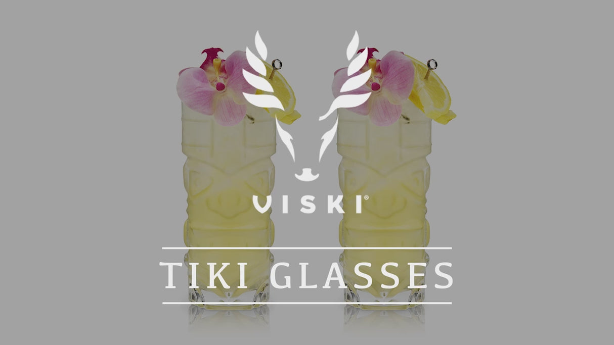 Pacific Crystal Tiki Glasses, Set of 2