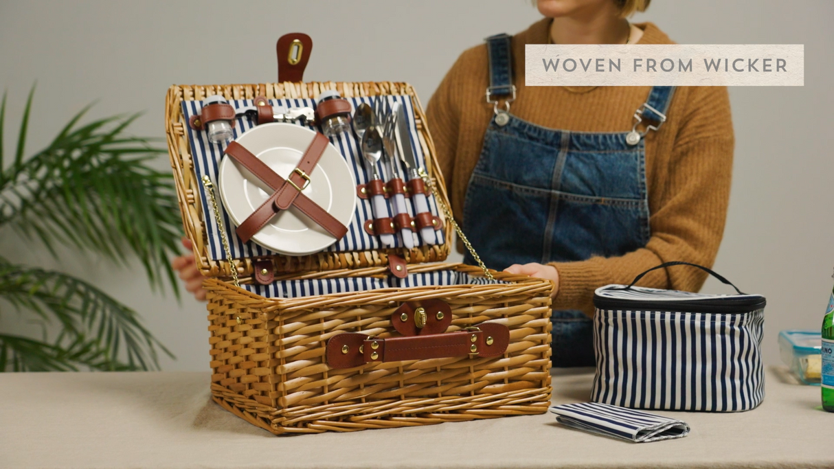 Newport Wicker Picnic Basket Set