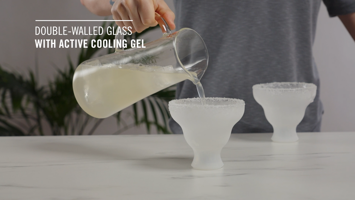 Glass FREEZE Margarita Cooling Cup, Set of 2