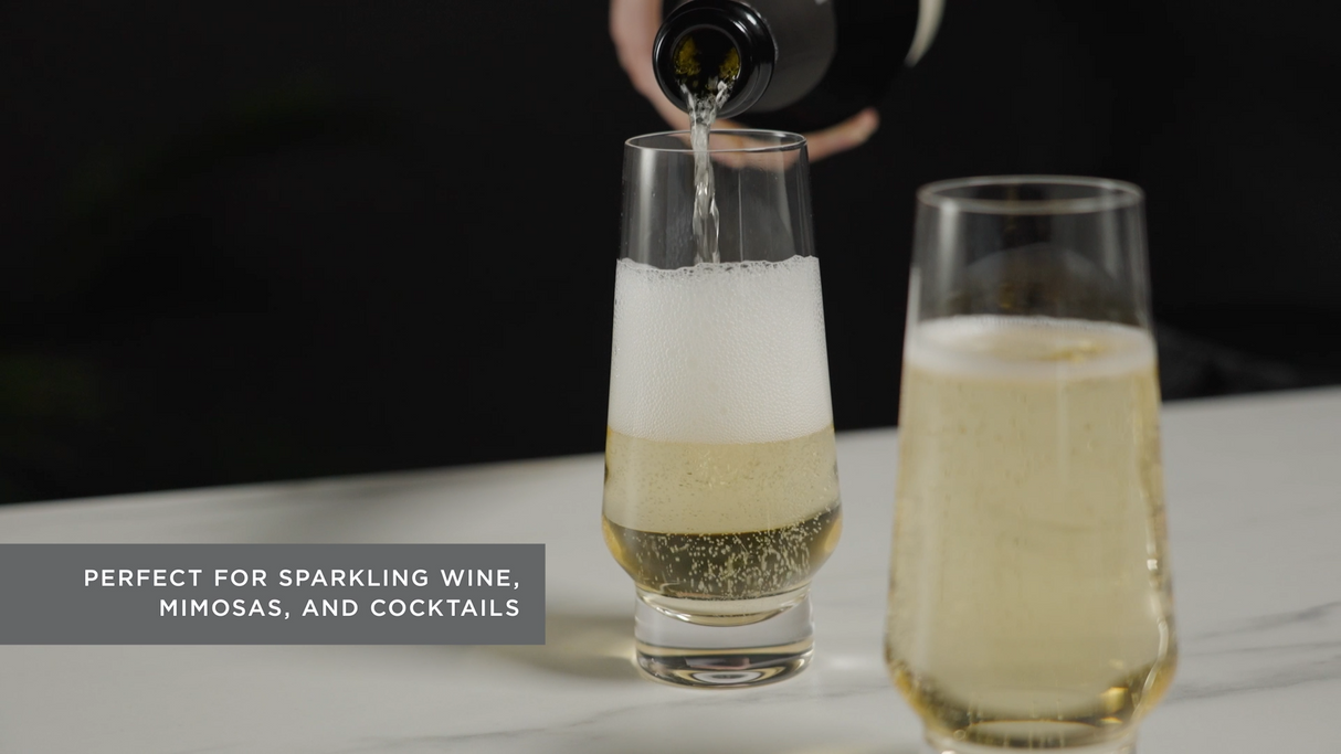 Raye Crystal Weighted Stemless Champagne Flutes, Set of 2