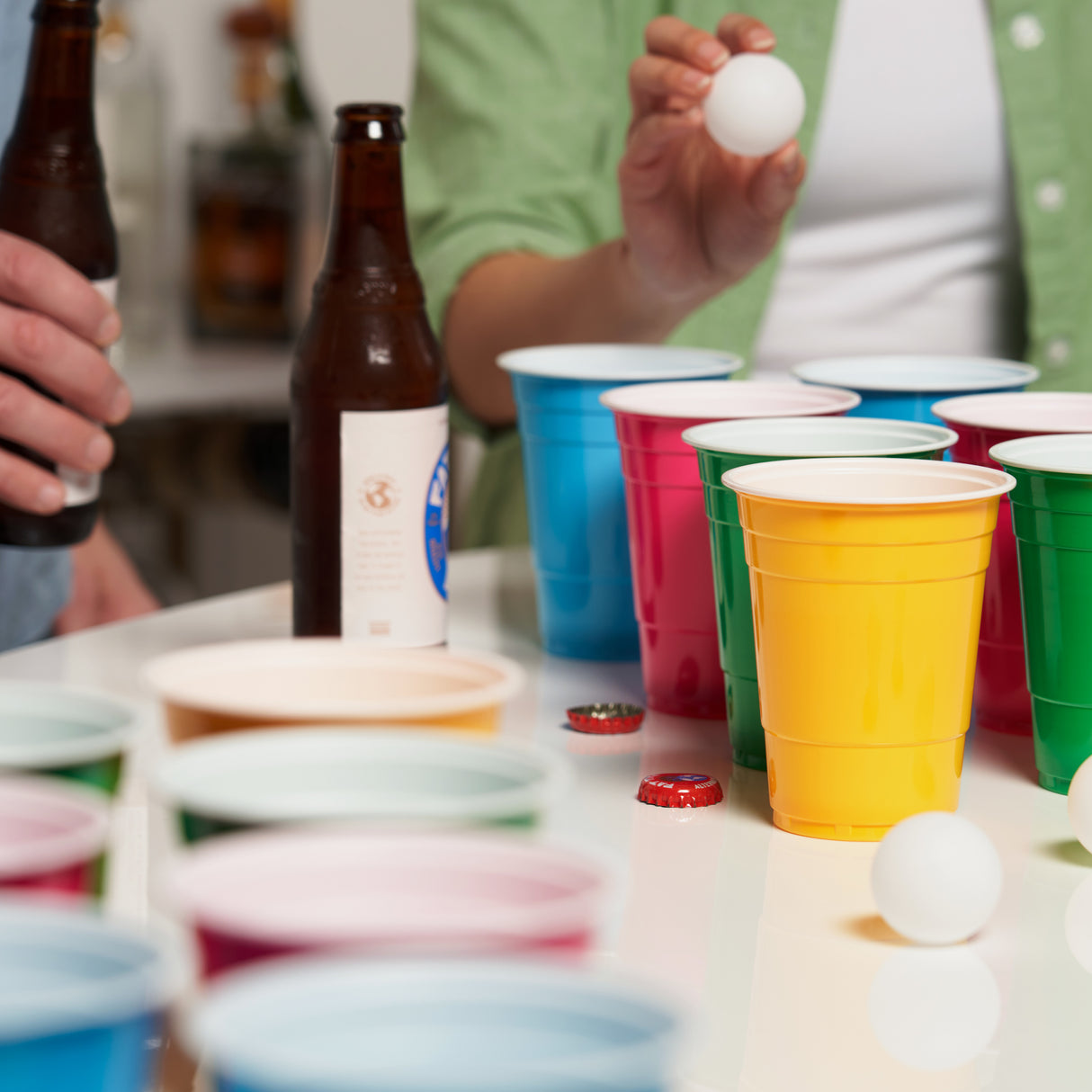 Party Beer Pong Kit in Assorted Neon Colors