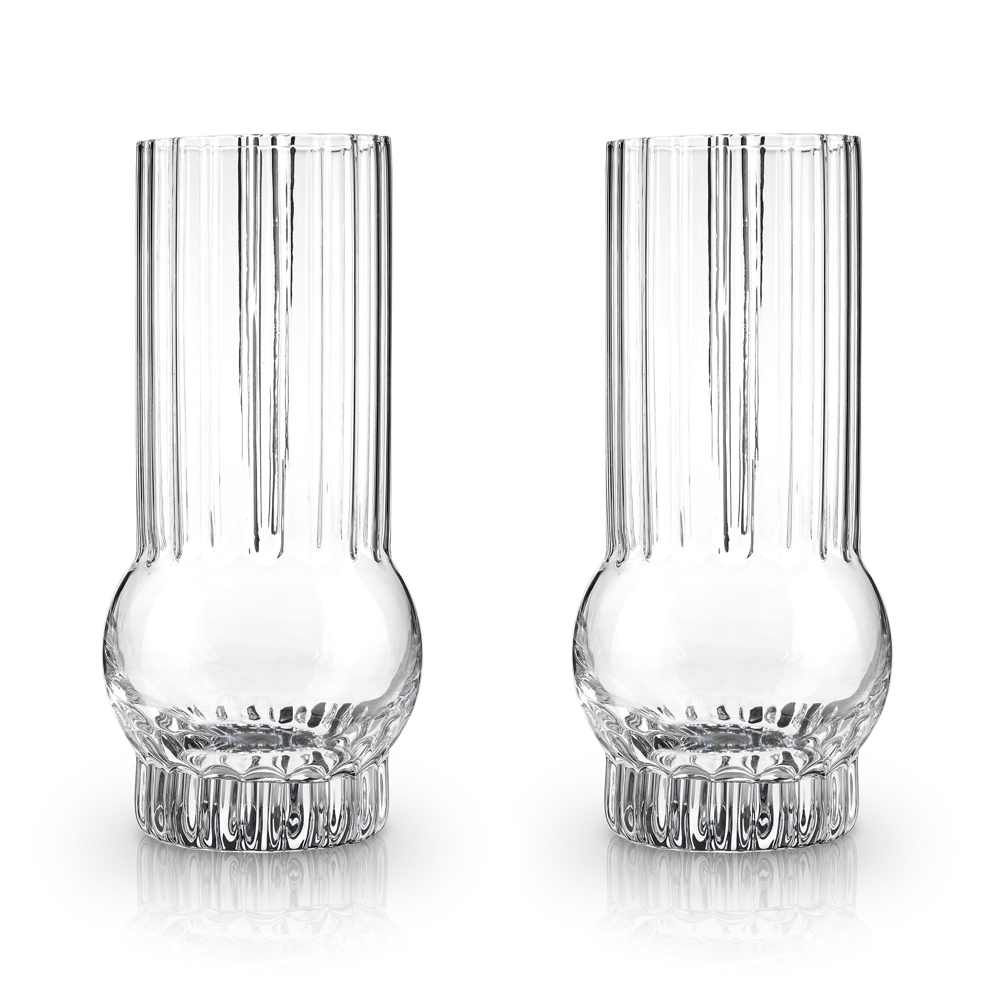 Art Deco Crystal Highball Glasses Set of 2 - Thumbnail 2