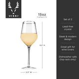 Raye Crystal Angled Chardonnay Glasses, Set of 2