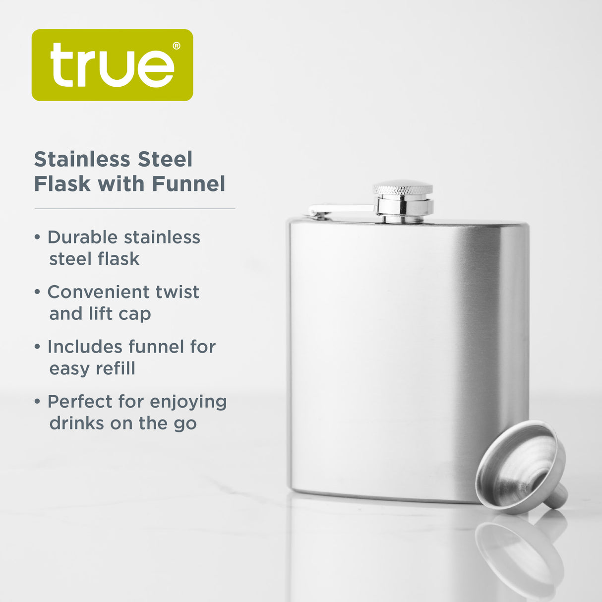 Trueflask 6 oz Stainless Steel Flask